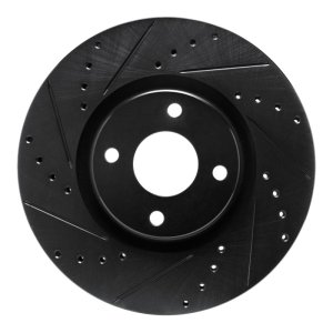 Ford Ecosport Brake Rotor (1) - Front Left - R1 Concepts - Drilled & Slotted - Black - `18-`22